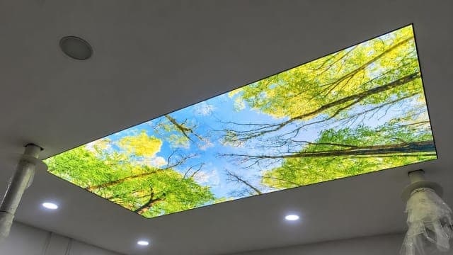 Nature Stretch Ceiling for CT Scan Room | Jaipur Heart Hospital, Jhunjhunu | Berrisol Ceiling India